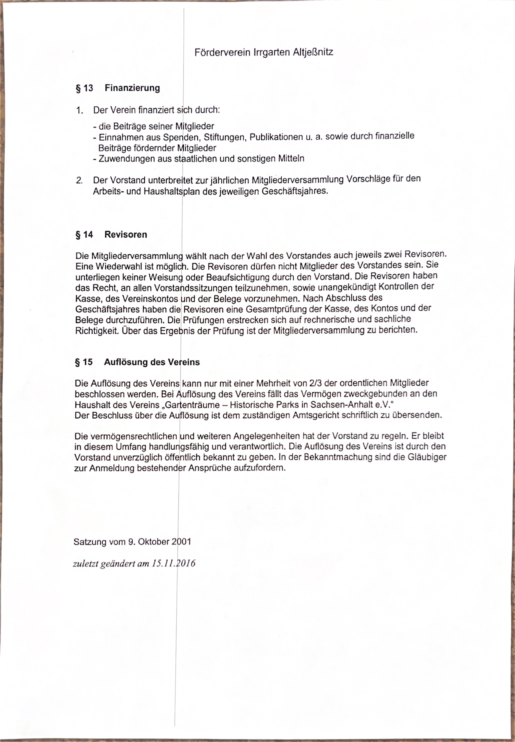 Satzung des Fördervereins Irrgarten Altjeßnitz e.V., Seite 4